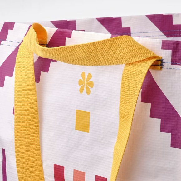 IKEA ÖMSESIDIG Shopping bag, stripe pattern lilac, 21 ¾x14 ½x14 ½ "/19 gallon - Picture 3 of 4